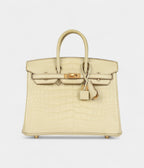 HM BK 25 Vanille Matte Alligator Brushed Gold Hardware