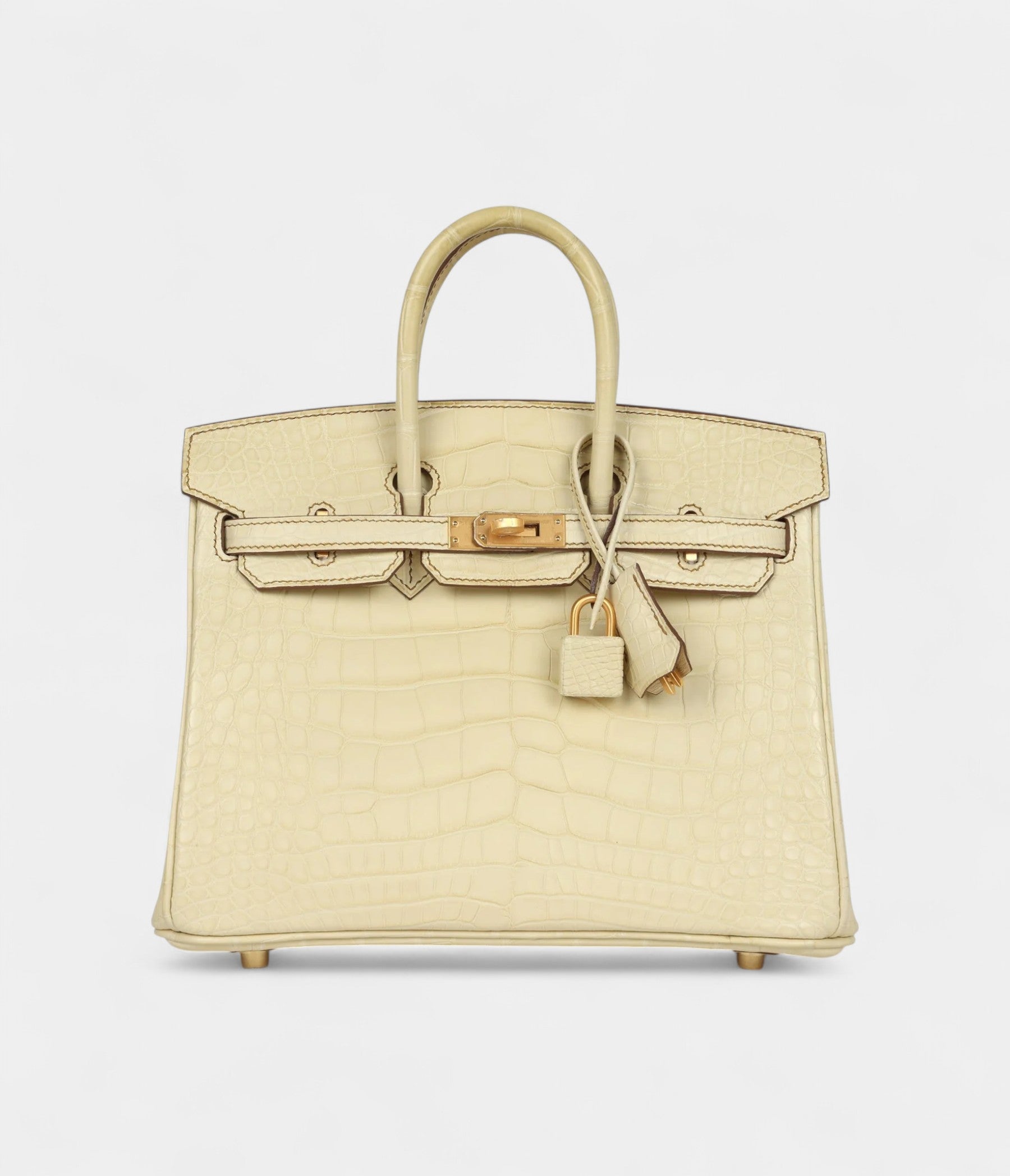 HM BK 25 Vanille Matte Alligator Brushed Gold Hardware