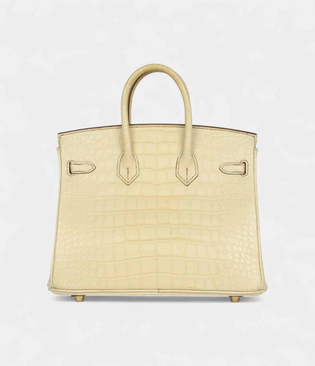 HM BK 25 Vanille Matte Alligator Brushed Gold Hardware