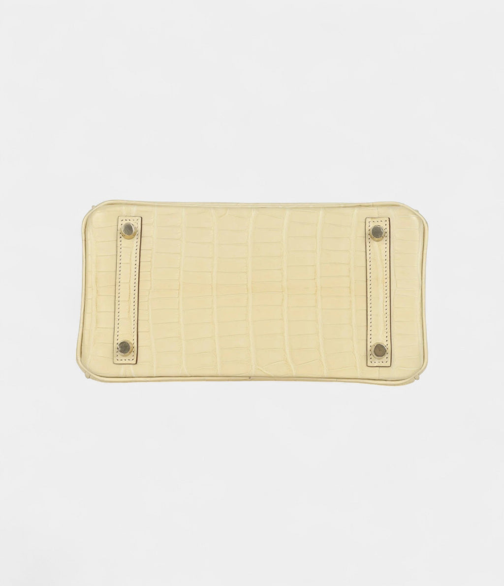 HM BK 25 Vanille Matte Alligator Brushed Gold Hardware
