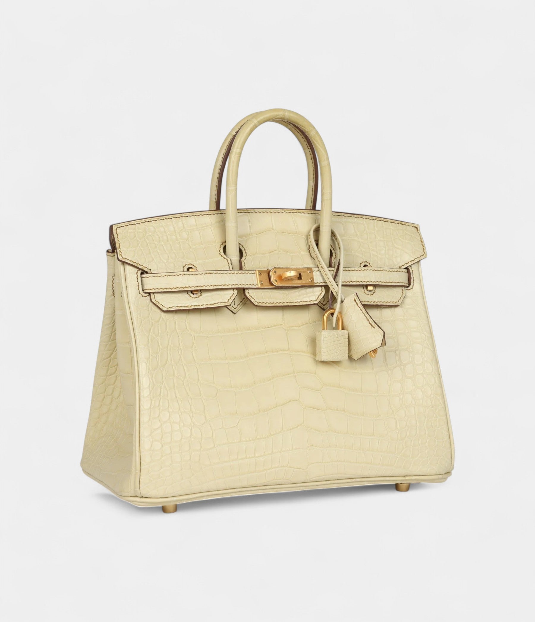 HM BK 25 Vanille Matte Alligator Brushed Gold Hardware