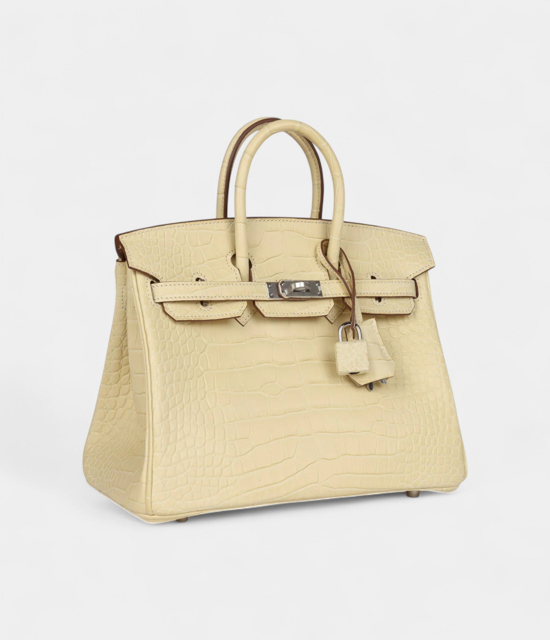 HM BK 25 Vanille Matte Alligator Palladium Hardware