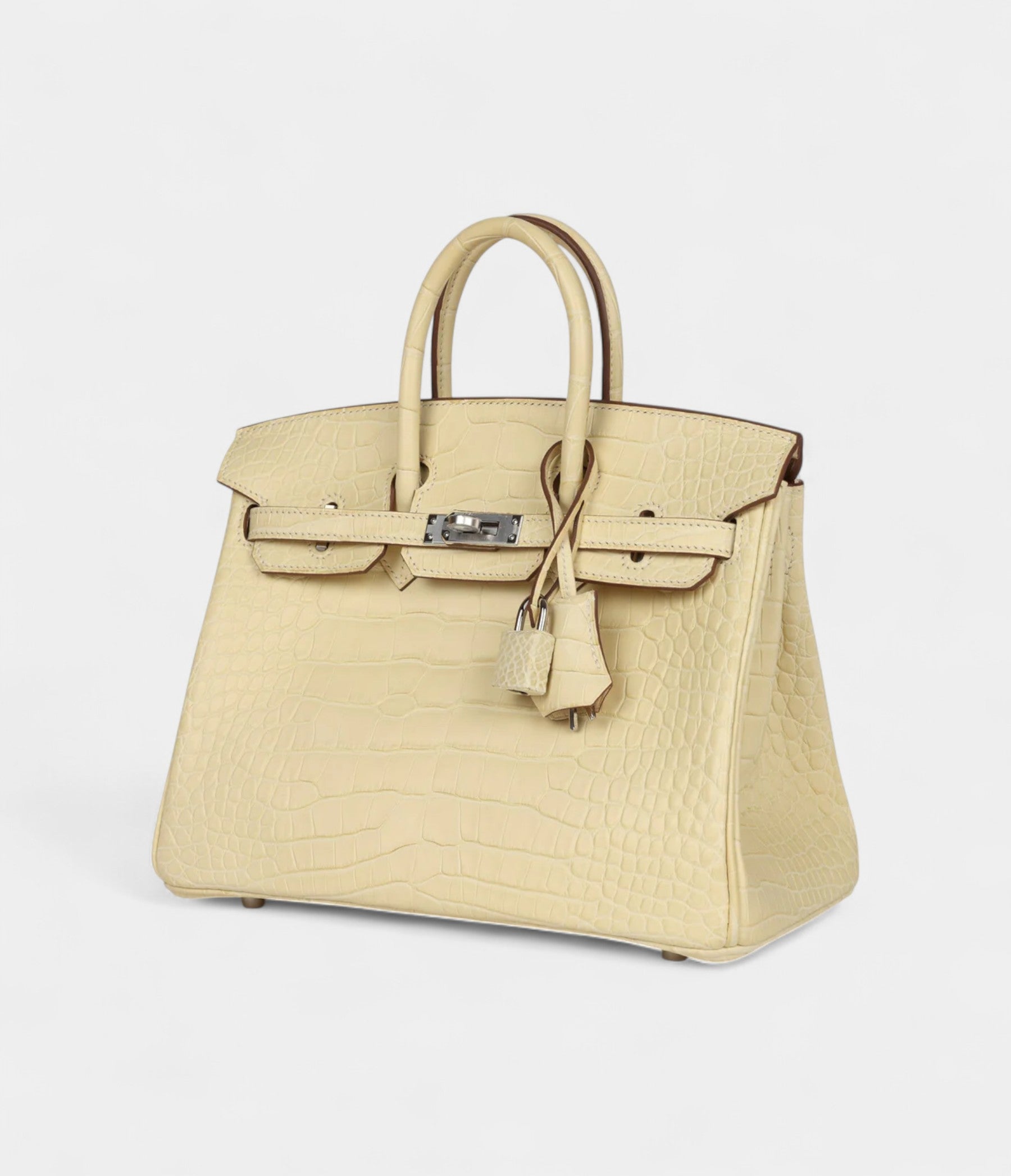 HM BK 25 Vanille Matte Alligator Palladium Hardware