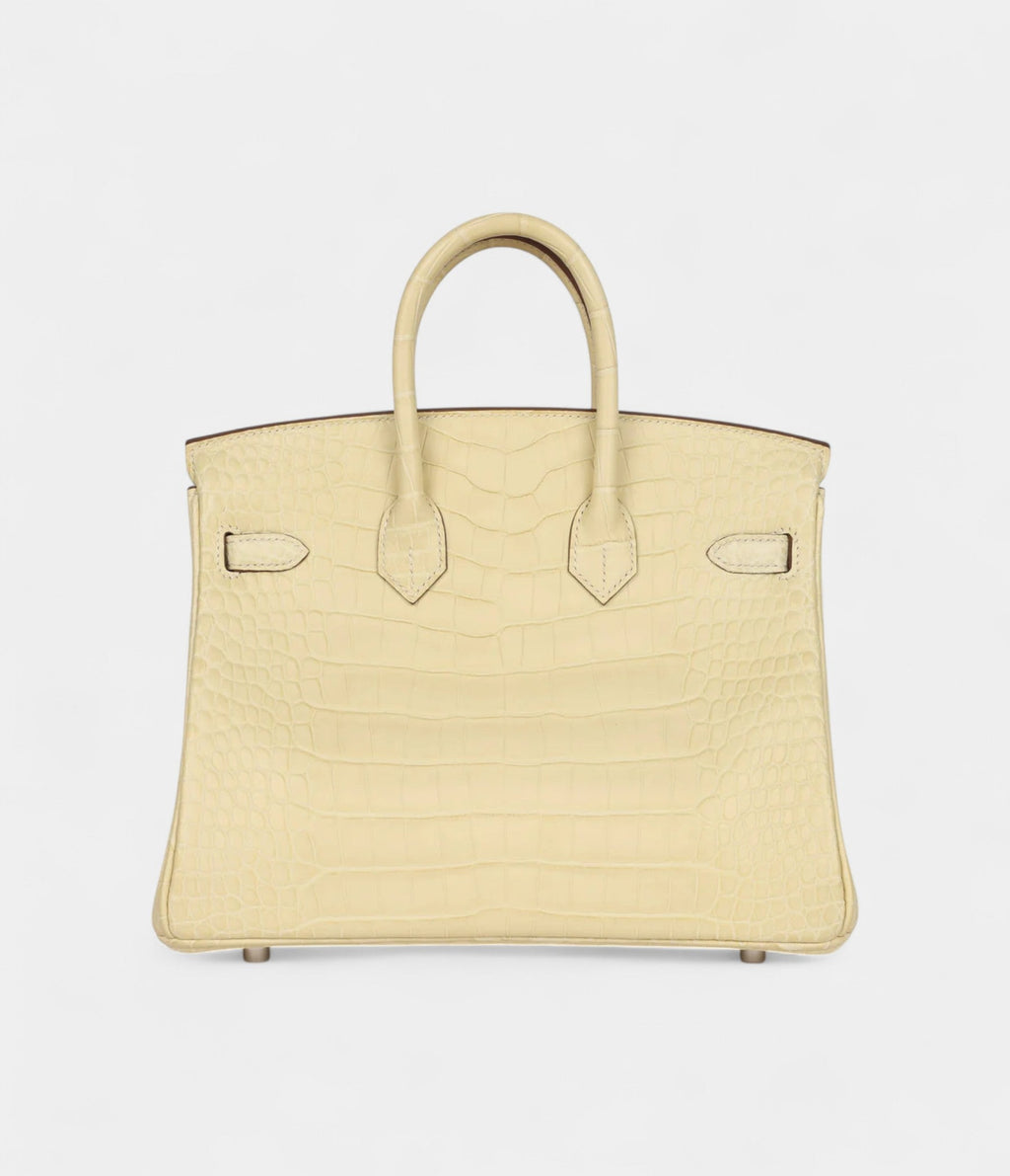 HM BK 25 Vanille Matte Alligator Palladium Hardware