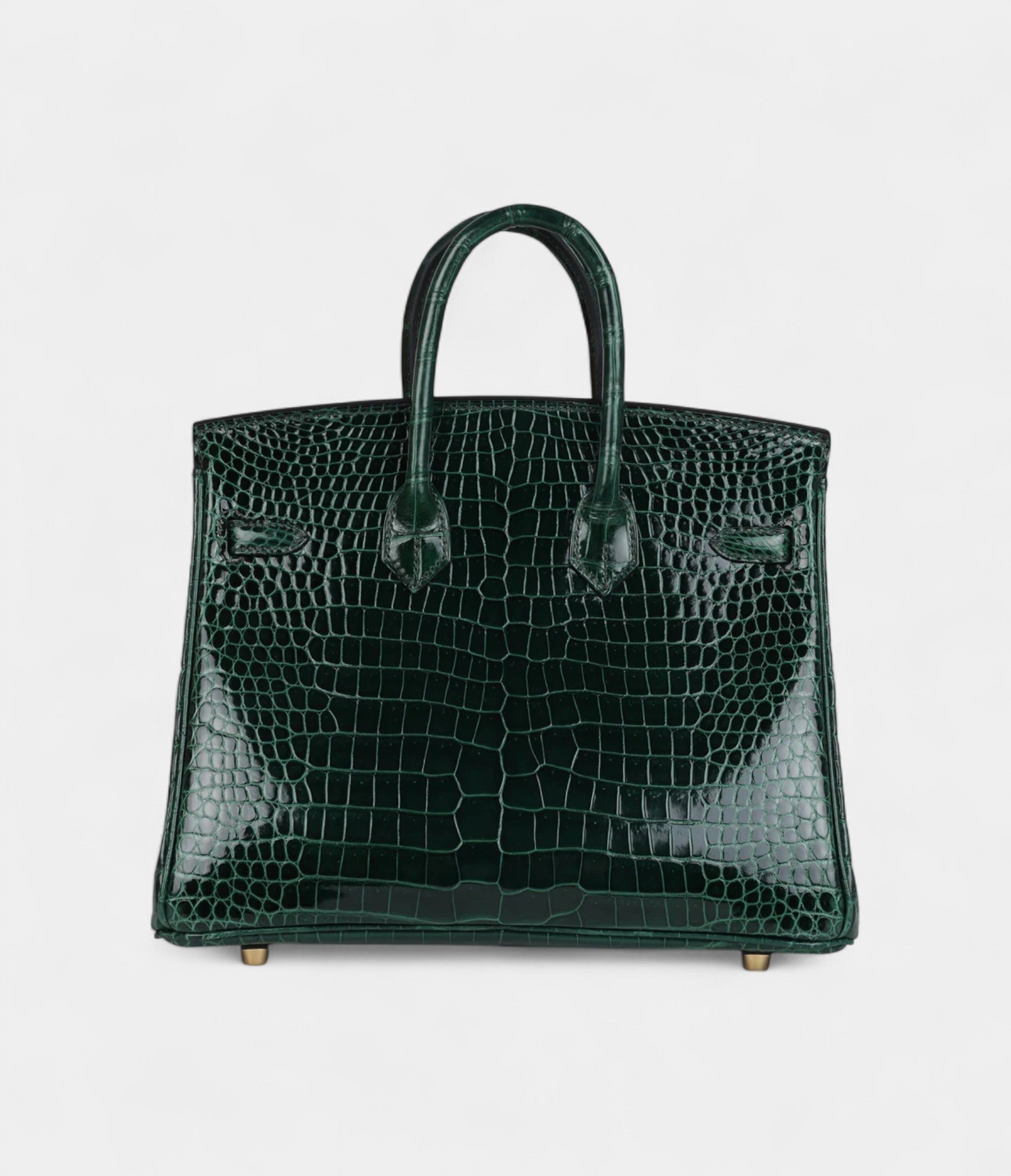 HM BK 25 Vert Fonce Shiny Porous Crocodile Gold Hardware
