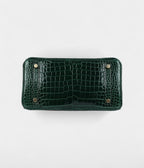 HM BK 25 Vert Fonce Shiny Porous Crocodile Gold Hardware