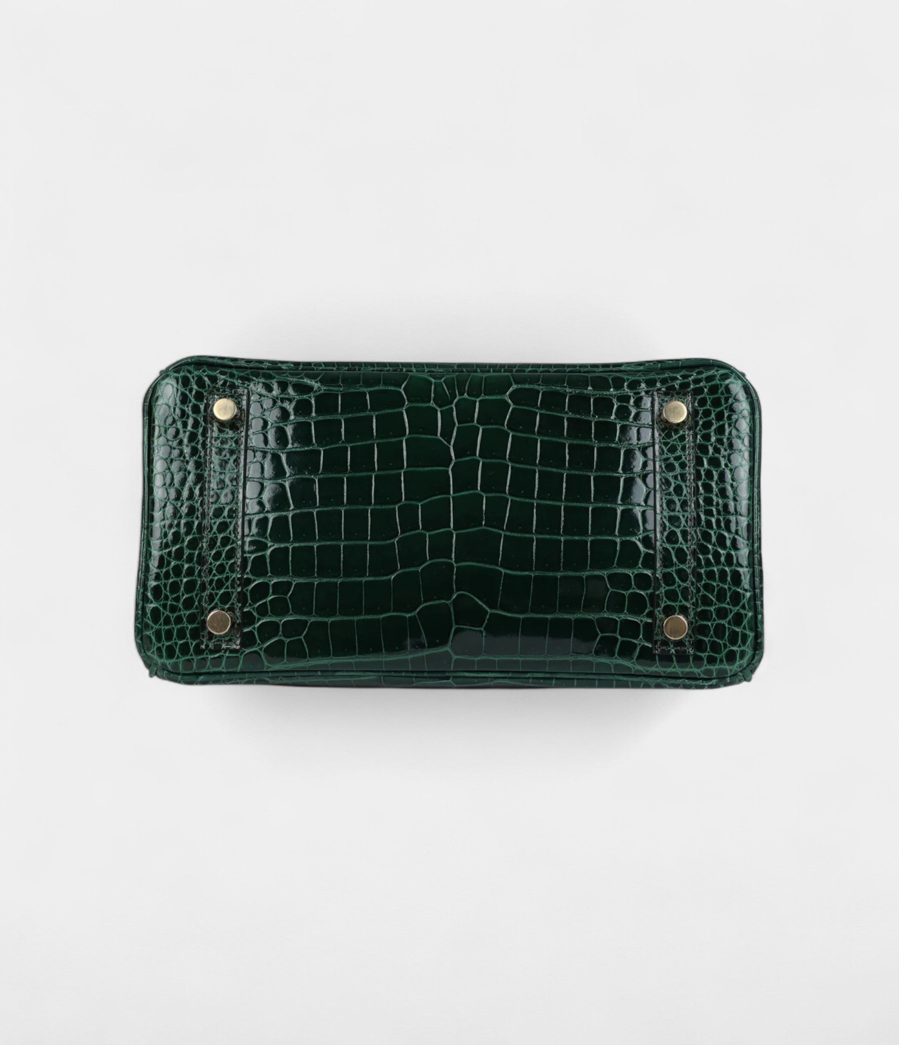 HM BK 25 Vert Fonce Shiny Porous Crocodile Gold Hardware