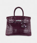 HM BK 30 Amethyst Shiny Niloticus Crocodile Palladium Hardware