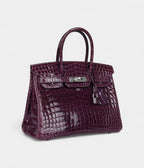 HM BK 30 Amethyst Shiny Niloticus Crocodile Palladium Hardware