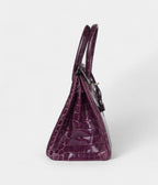HM BK 30 Amethyst Shiny Niloticus Crocodile Palladium Hardware