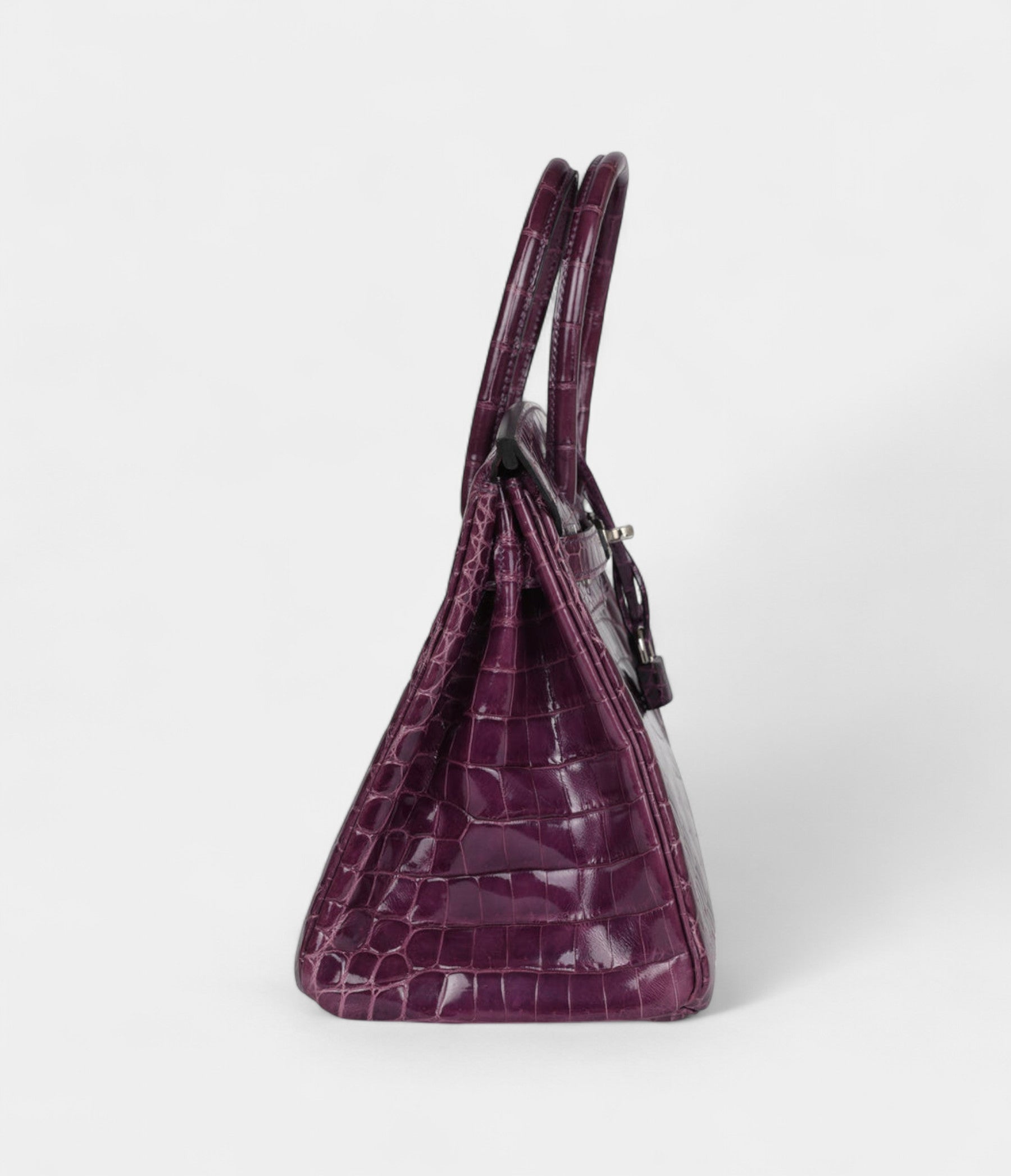 HM BK 30 Amethyst Shiny Niloticus Crocodile Palladium Hardware