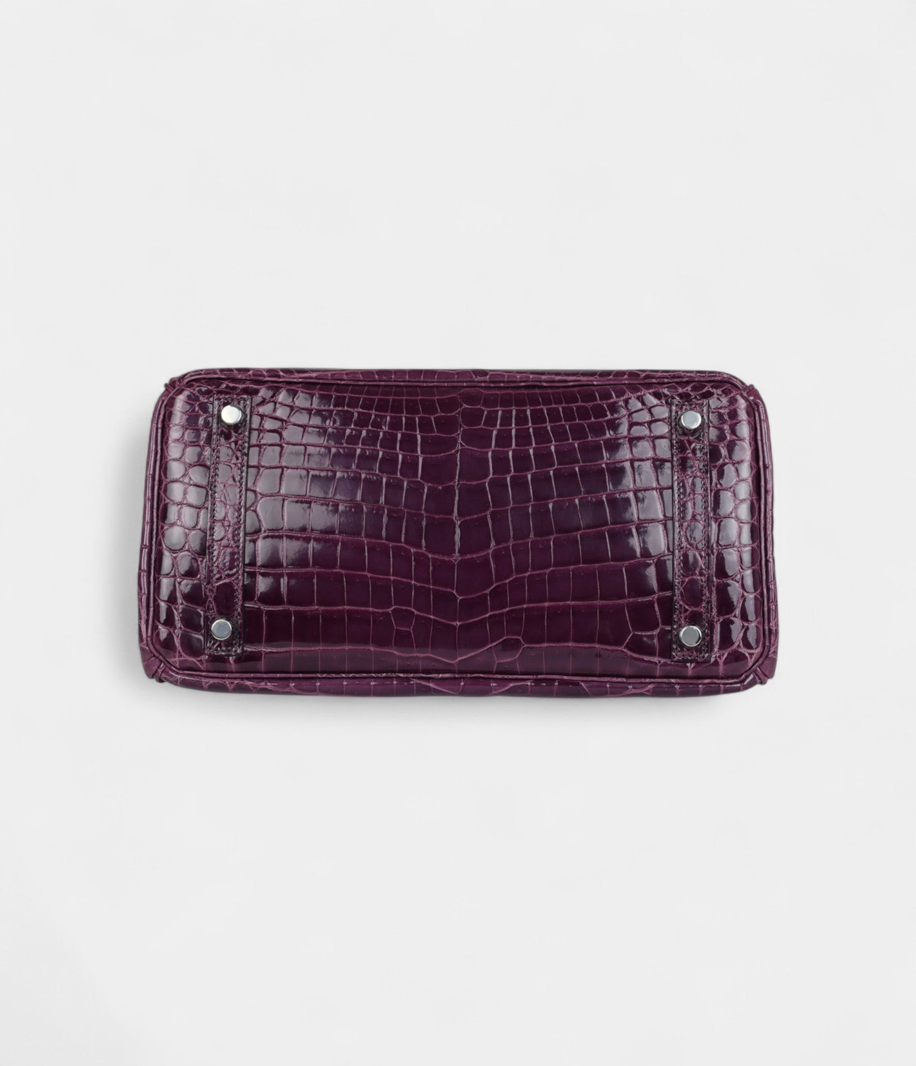 HM BK 30 Amethyst Shiny Niloticus Crocodile Palladium Hardware