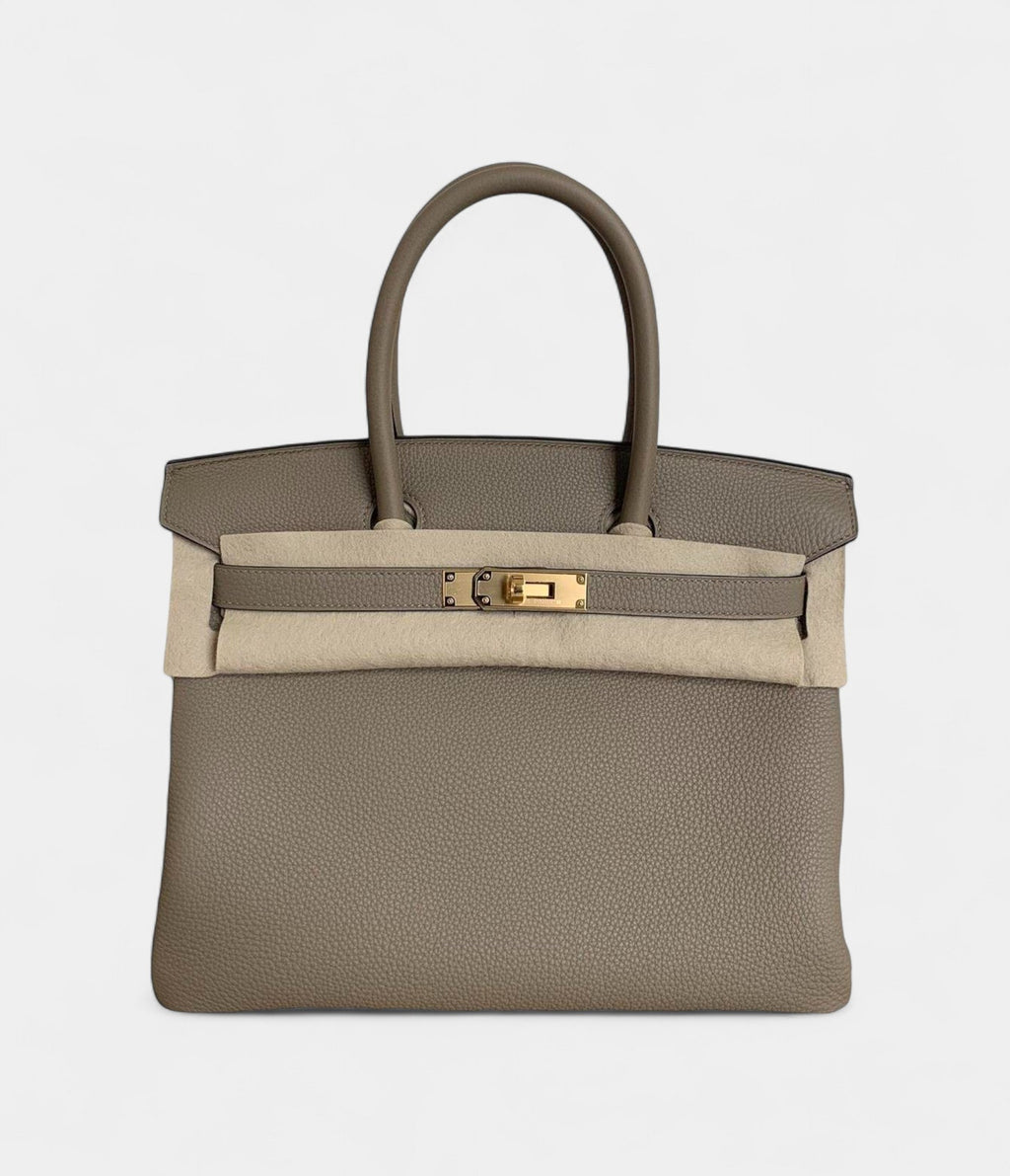 HM BK 30 Beige Leather Handbag A Timeless Icon of Luxury