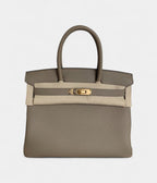 HM BK 30 Beige Leather Handbag A Timeless Icon of Luxury