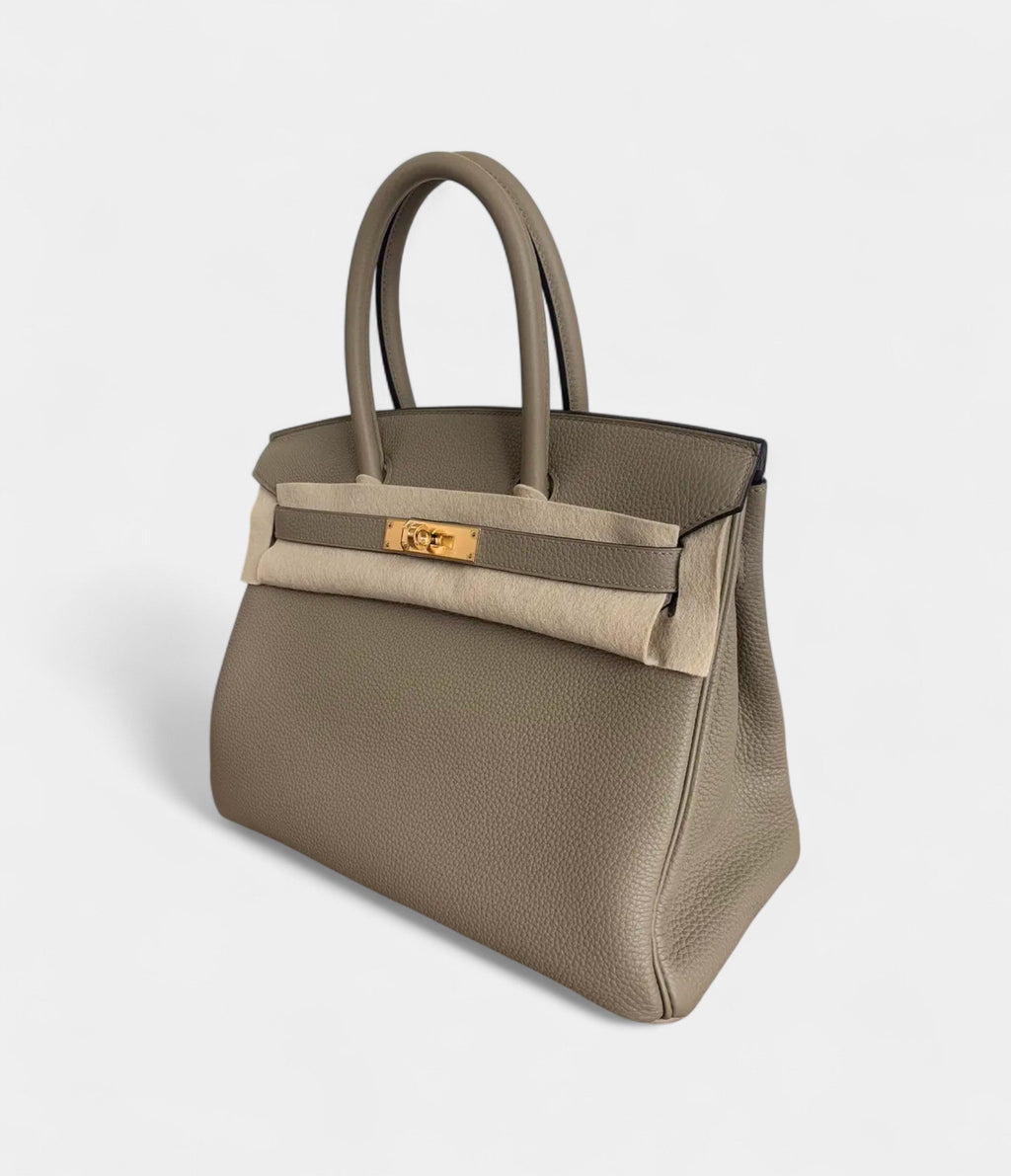 HM BK 30 Beige Leather Handbag A Timeless Icon of Luxury
