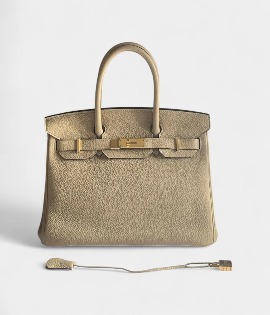 HM BK 30 Beige Leather Handbag A Timeless Icon in a Versatile Hue