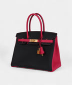 HM BK 30 Black and Rose Mexico Togo Brushed Gold Hardware