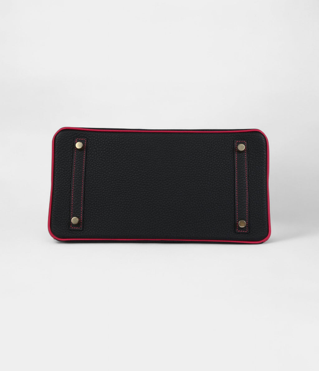 HM BK 30 Black and Rose Mexico Togo Brushed Gold Hardware