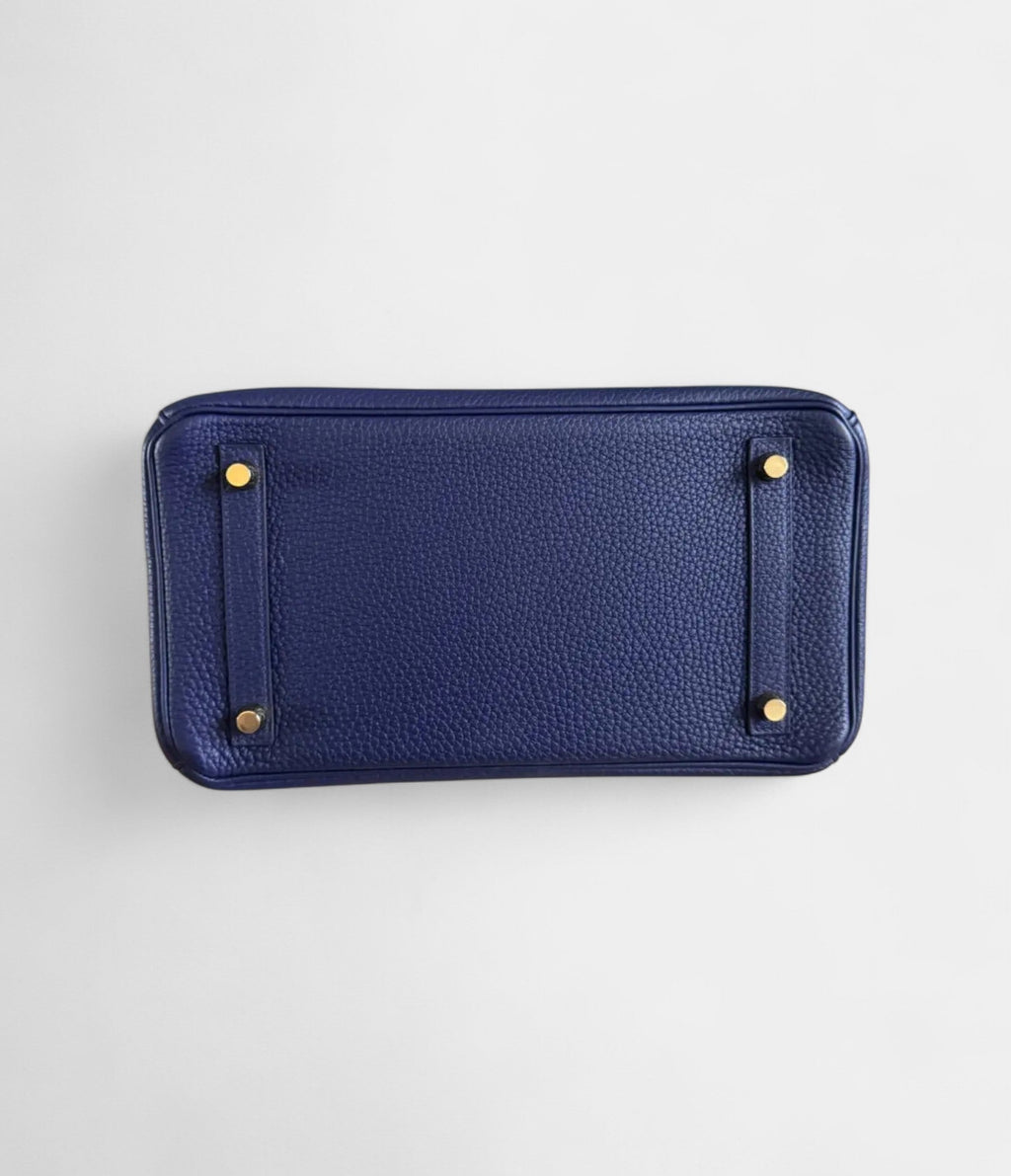 HM BK 30 Blue Leather Tote Effortless Chic in a Cool, Sophisticated Tone
