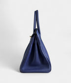HM BK 30 Blue Leather Tote Effortless Chic in a Cool, Sophisticated Tone