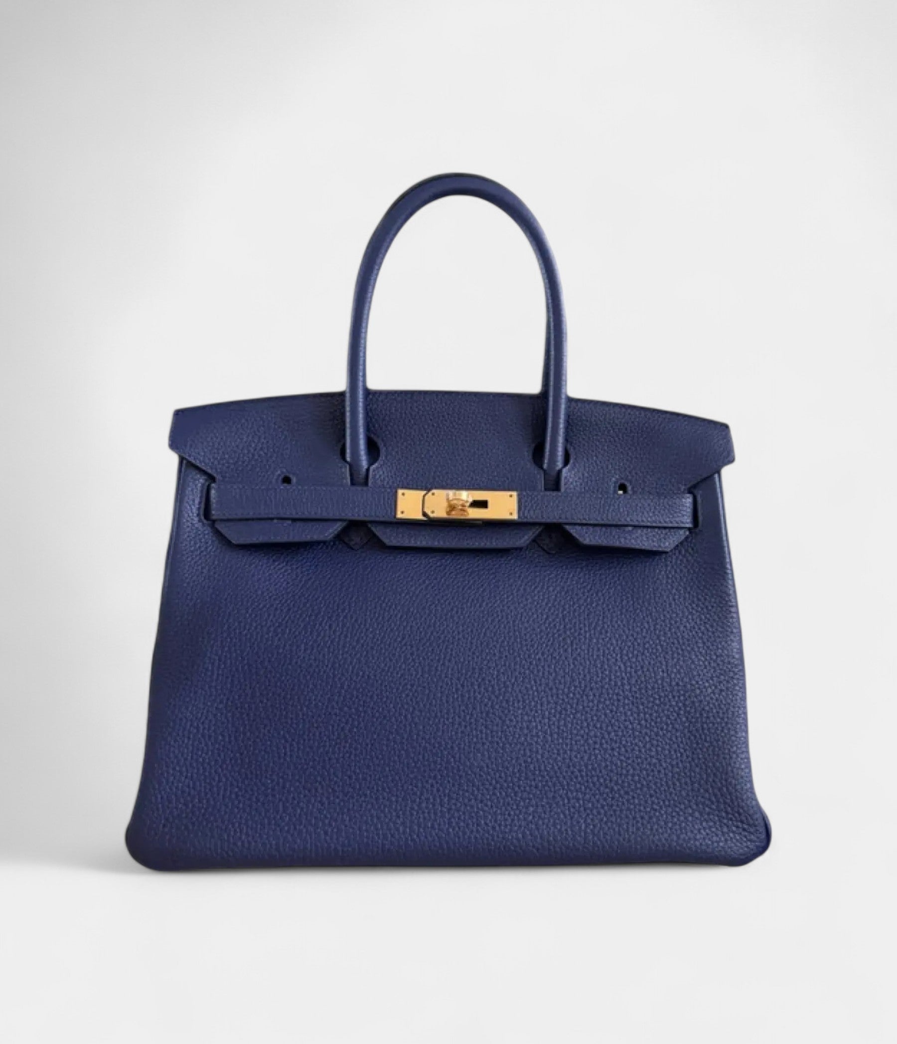 HM BK 30 Blue Leather Tote Effortless Chic in a Cool, Sophisticated Tone