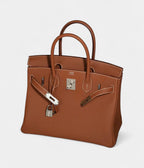 HM BK 30 Brown Leather Handbag Classic Sophistication in Rich Earth Tones