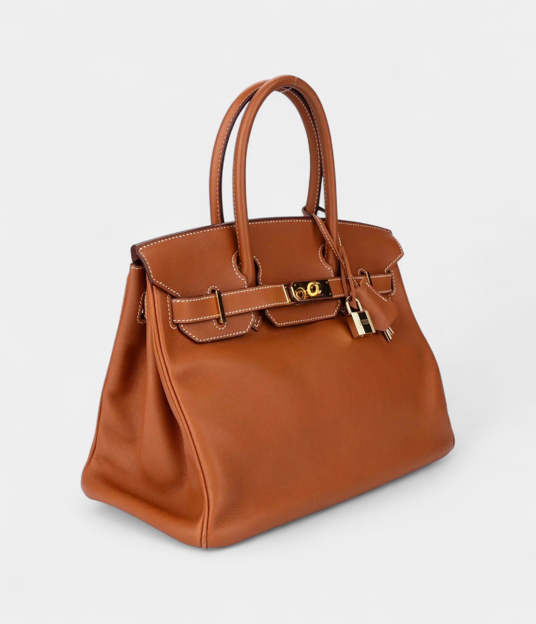 HM BK 30 Brown Leather Handbag Timeless Sophistication in a Warm, Classic Hue