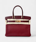 HM BK 30 Burgundy Leather Handbag Deep Elegance in a Rich, Regal Hue