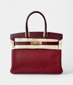 HM BK 30 Burgundy Leather Handbag Deep Elegance in a Rich, Regal Hue