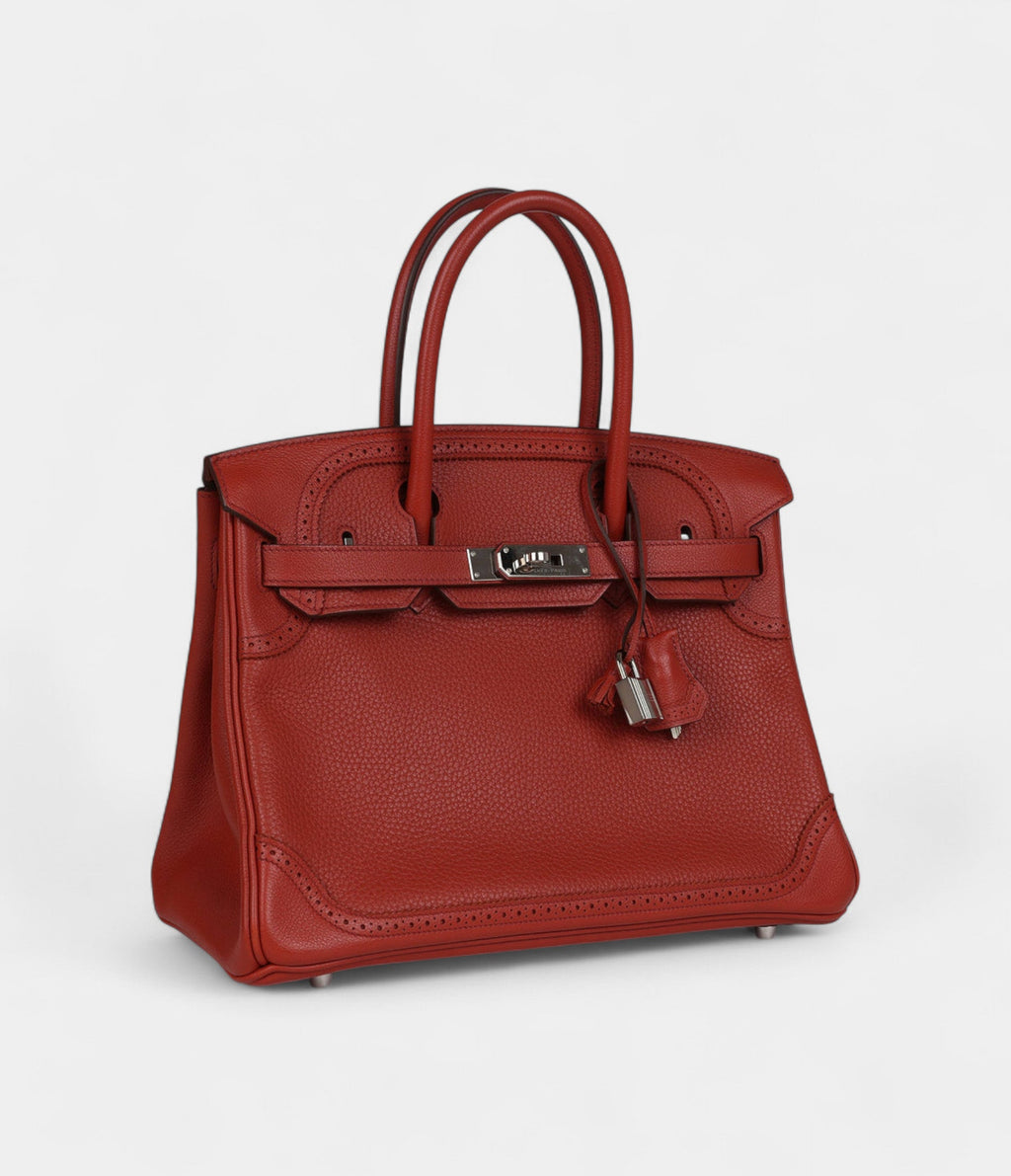 HM BK 30 Ghillies Brique Clemence and Evercolor Palladium Hardware