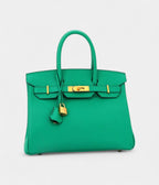 Hermes BK 30 Green Leather Tote