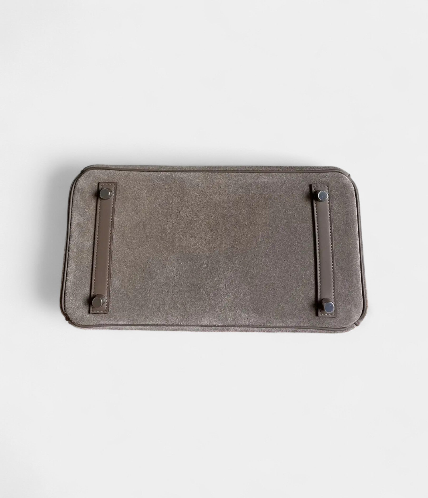HM BK 30 Grey Suede Handbag Understated Luxury in a Rare Texture