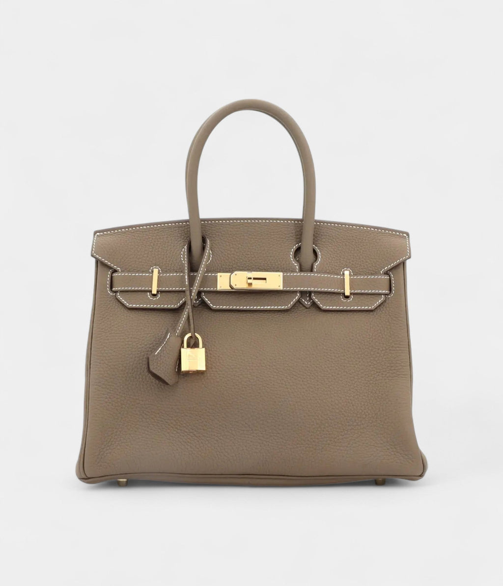 Hermes BK 30 Grey leather handbag