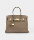 Hermes BK 30 Grey leather handbag