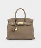 Hermes BK 30 Grey leather handbag