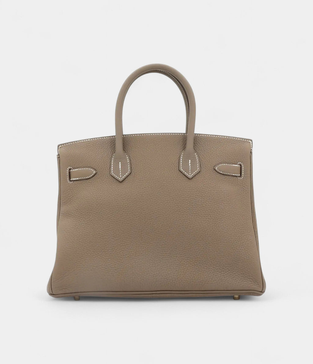 Hermes BK 30 Grey leather handbag