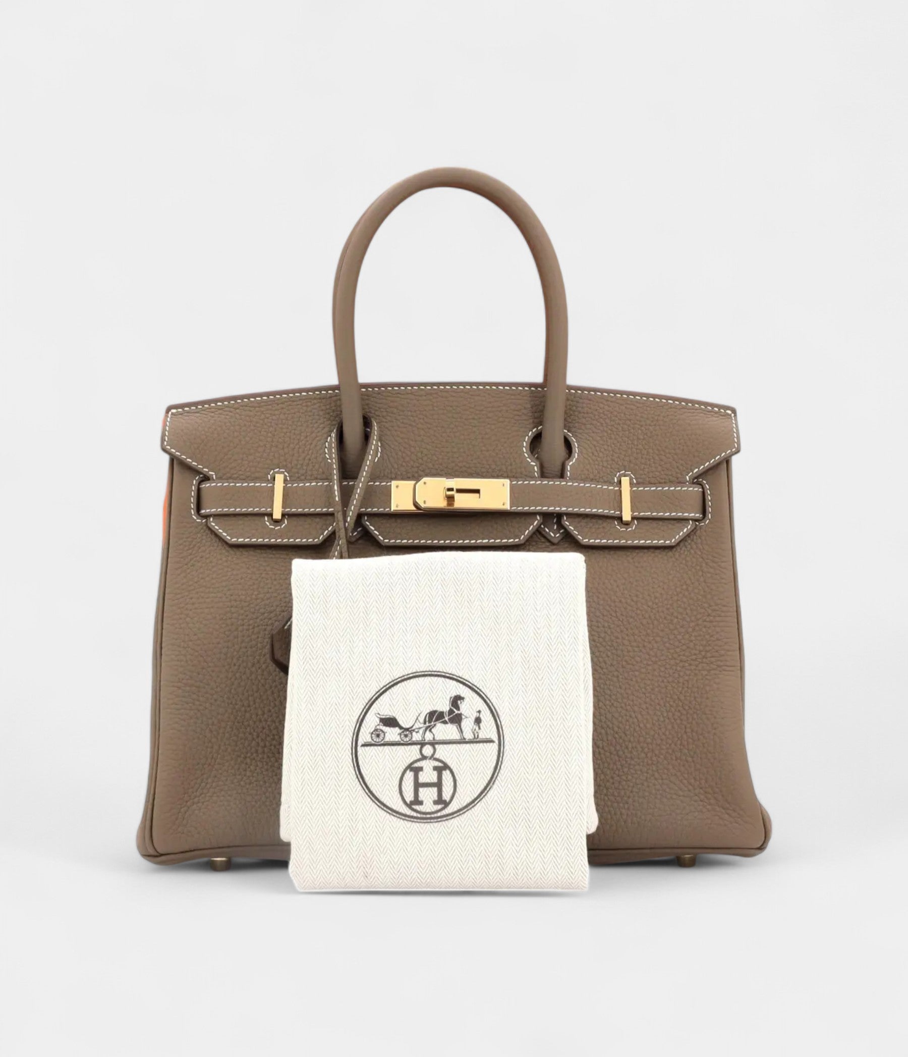 Hermes BK 30 Grey leather handbag