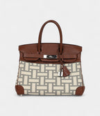 HM BK 30 Marron D'Inde Buffalo and Mosaique Canvas Palladium Hardware
