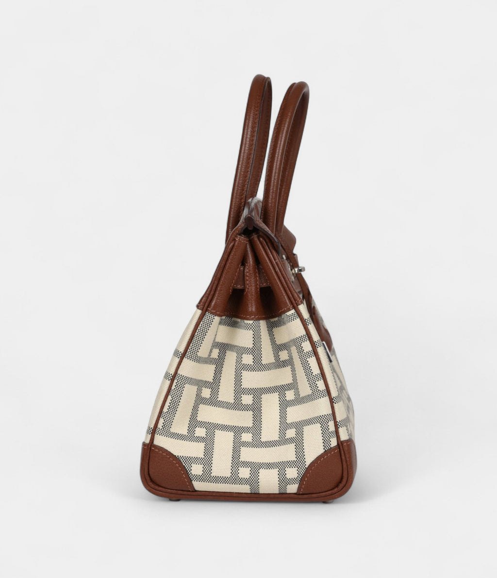 HM BK 30 Marron D'Inde Buffalo and Mosaique Canvas Palladium Hardware