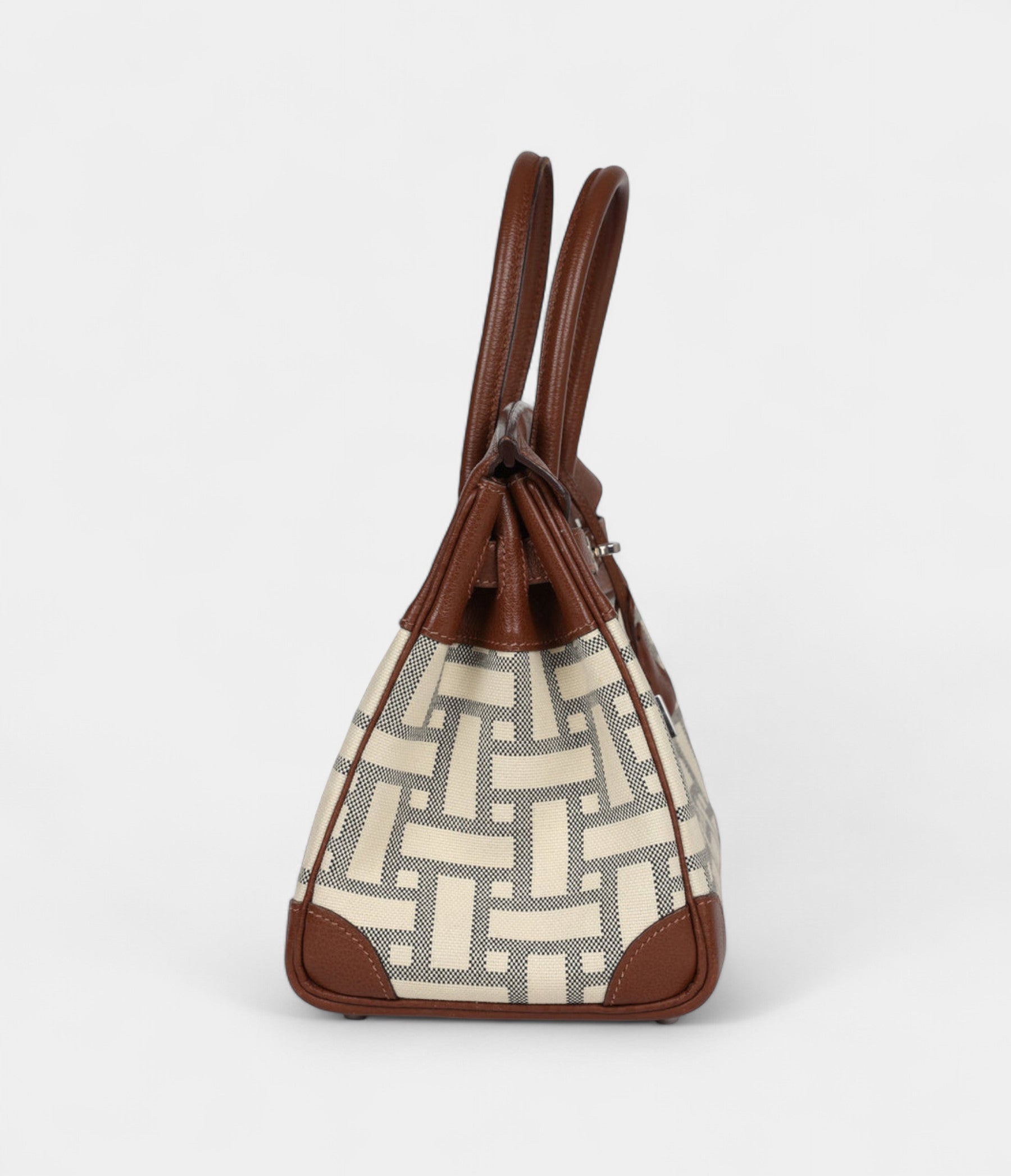HM BK 30 Marron D'Inde Buffalo and Mosaique Canvas Palladium Hardware