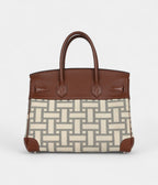 HM BK 30 Marron D'Inde Buffalo and Mosaique Canvas Palladium Hardware