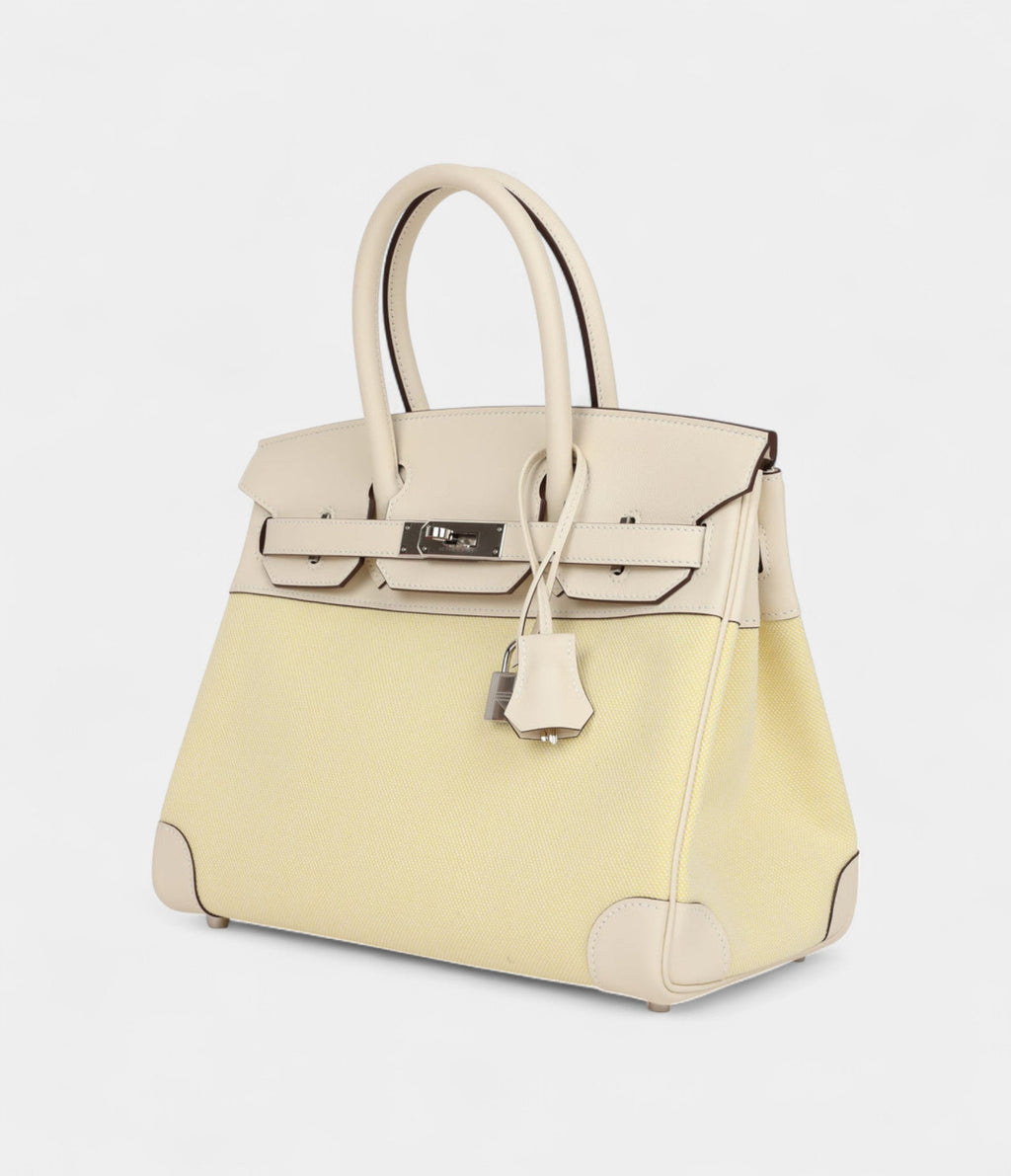 HM BK 30 Nata Swift and Jaune Poussin Toile Palladium Hardware
