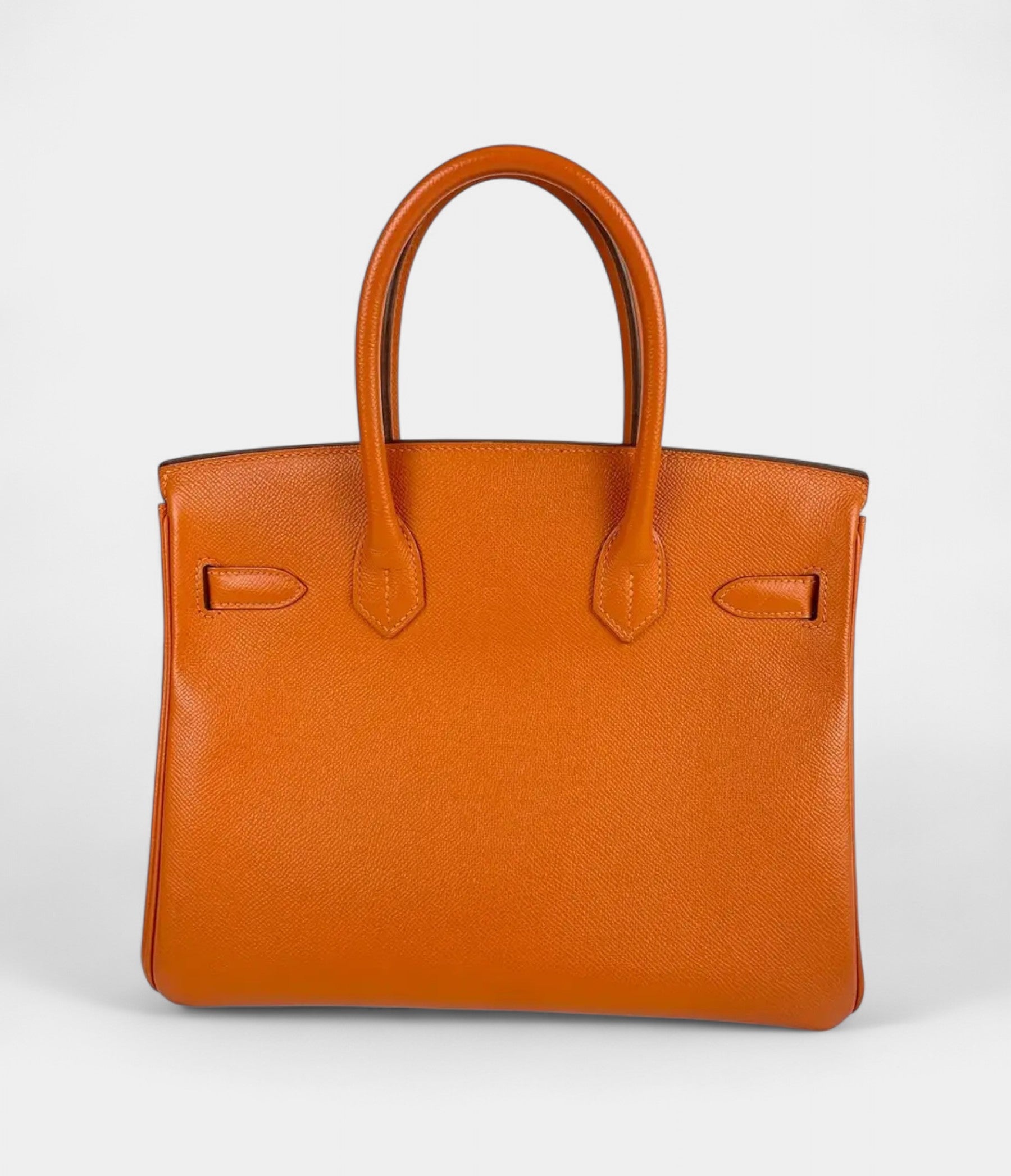 HM BK 30 Orange Leather Handbag A Bold Classic in Signature Color