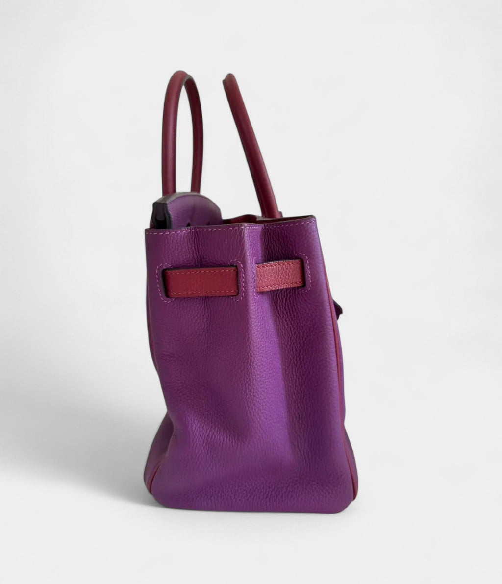 HM BK 30 Purple Leather Handbag Bold Luxury in a Striking Hue