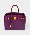 HM BK 30 Purple Leather Handbag Bold Luxury in a Striking Hue