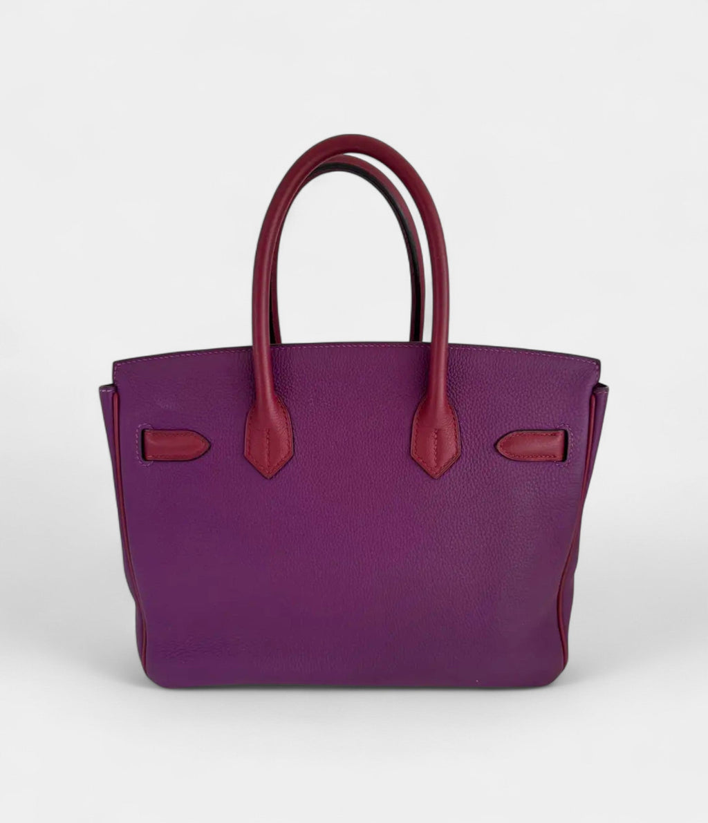 HM BK 30 Purple Leather Handbag Bold Luxury in a Striking Hue