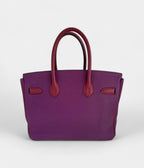 HM BK 30 Purple Leather Handbag Bold Luxury in a Striking Hue
