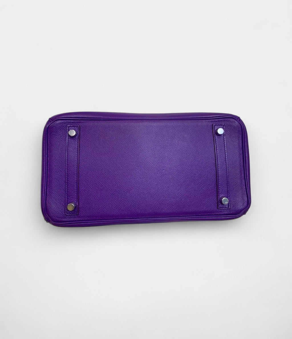 HM BK 30 Purple Leather Handbag A Timeless Icon in a Captivating Hue