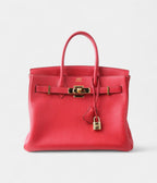 HM BK 30 Red Leather Handbag A Timeless Icon of Luxury