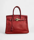 HM BK 30 Red Leather Handbag A Timeless Icon of Luxury